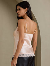 [Pink] SilkSilky-AU Spaghetti Strap V Neck Camisole 002