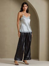 [Grayish Blue] SilkSilky-AU Spaghetti Strap V Neck Camisole 007