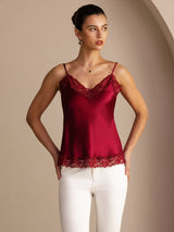 [Wine] SilkSilky-AU Spaghetti Strap V Neck Camisole 004