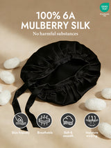 [Black] SilkSilky-AU Sleep Cap 002