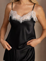[Black] SilkSilky-AU Sleeveless V Neck Camisole Set 004