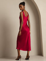 [Wine] SilkSilky-AU Sleeveless Dress 002