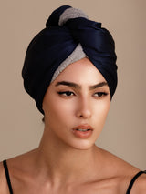 [Dark Blue] SilkSilky-AU Hair Towel Wrap 004