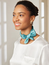 [Teal] SilkSilky-AU Scarf 001