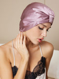 SilkSilky-AU Pure Silk Sleep Cap PaleMauve 001