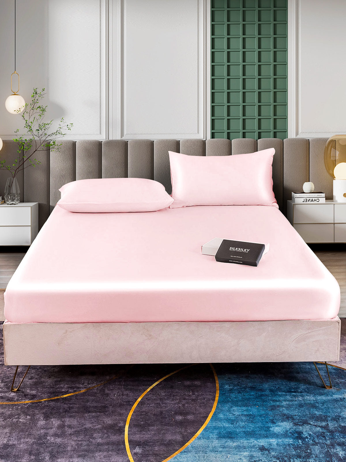 SilkSilky AU 25Momme Pure Silk Bedding Set Pink 002