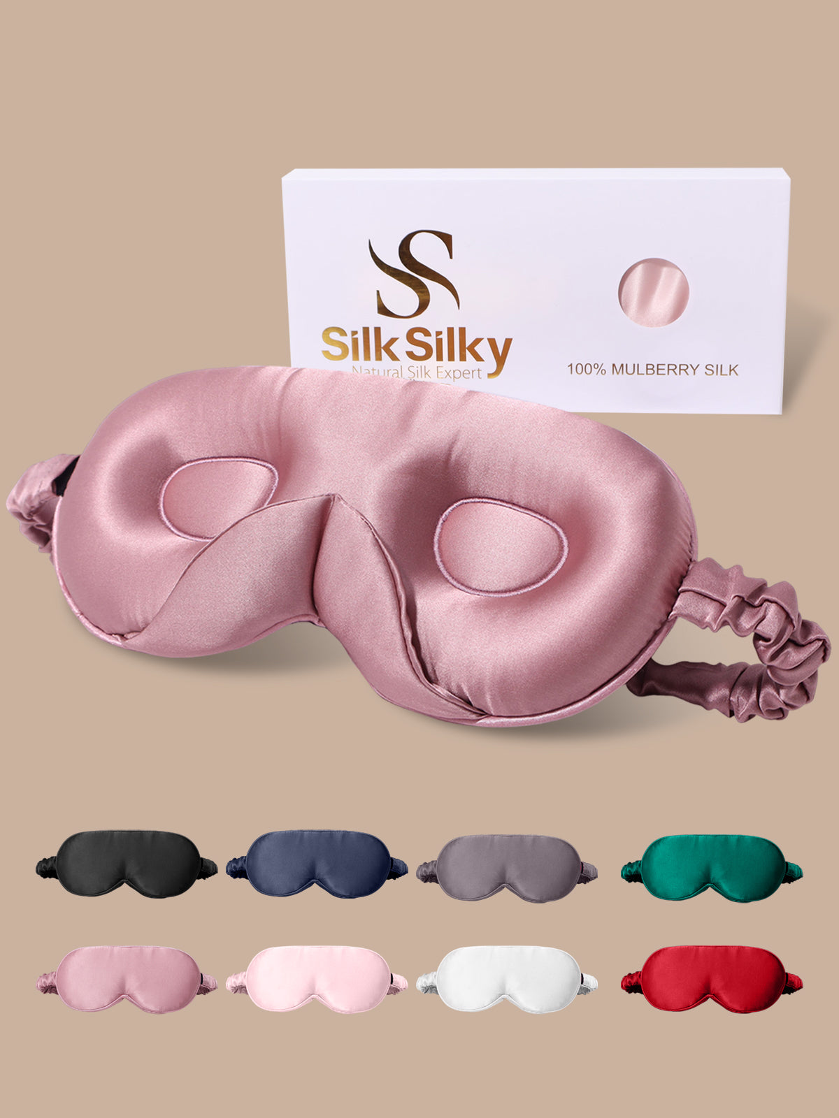 [Pale Mauve] SilkSilky-AU Pure Silk Eye Mask 001