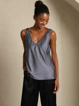 [Dark Gray] SilkSilky-AU Sleeveless V Neck Camisole 003