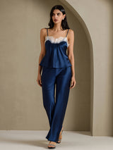 [Dark Blue] SilkSilky-AU Spaghetti Strap V Neck Camisole 006