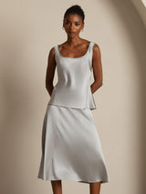 [Griffin Gray] SilkSilky-AU 19Momme Stretch Silk Charmeuse Sleeveless Scoop Neck Camisole 003