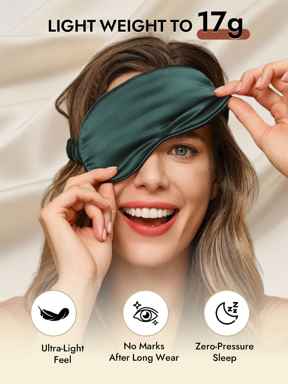 [Dark Green] SilkSilky-AU 19Momme Pure Silk Eye Mask 005