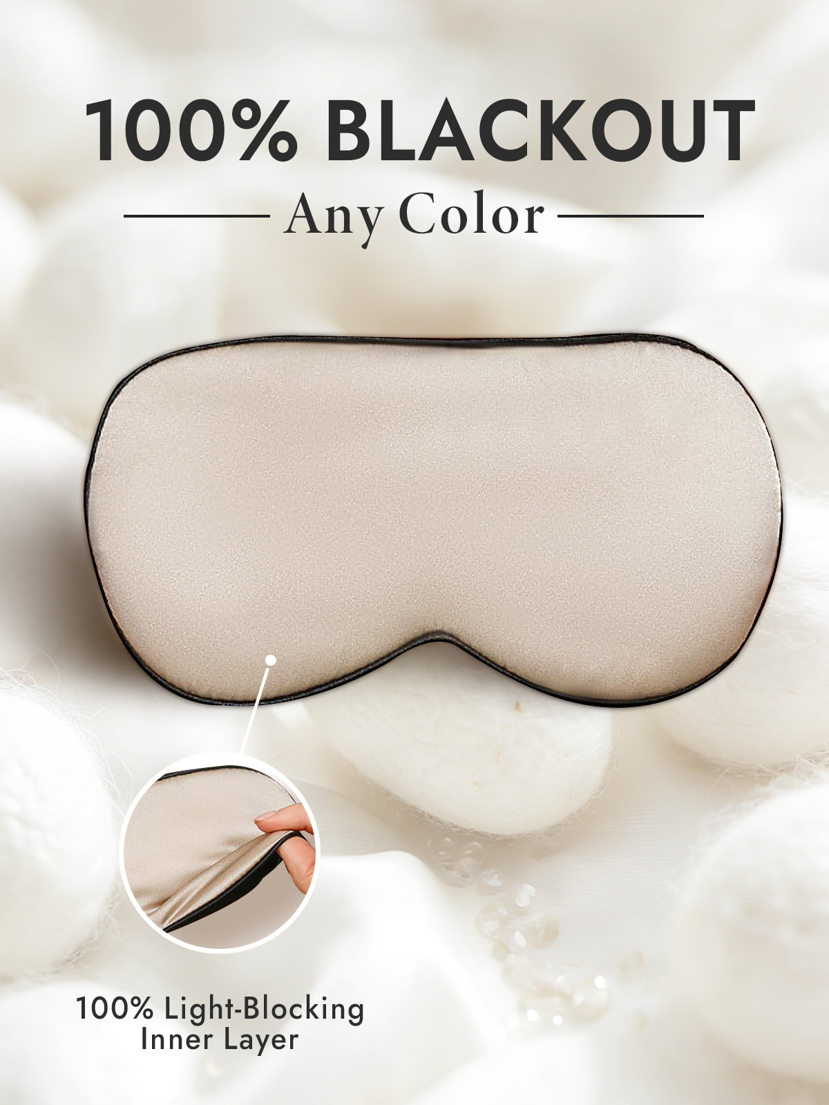 [Beige] SilkSilky-AU 19Momme Pure Silk Eye Mask 001