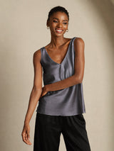 [Dark Gray] SilkSilky-AU Sleeveless V Neck Camisole 004