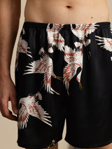[Black] SilkSilky-AU Men's Sleep Shorts 004