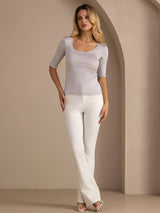 [Light Gray] SilkSilky-AU Half Sleeve Women's T-Shirt 006