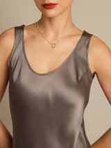 [Dark Khaki] SilkSilky-AU Sleeveless Dress 004