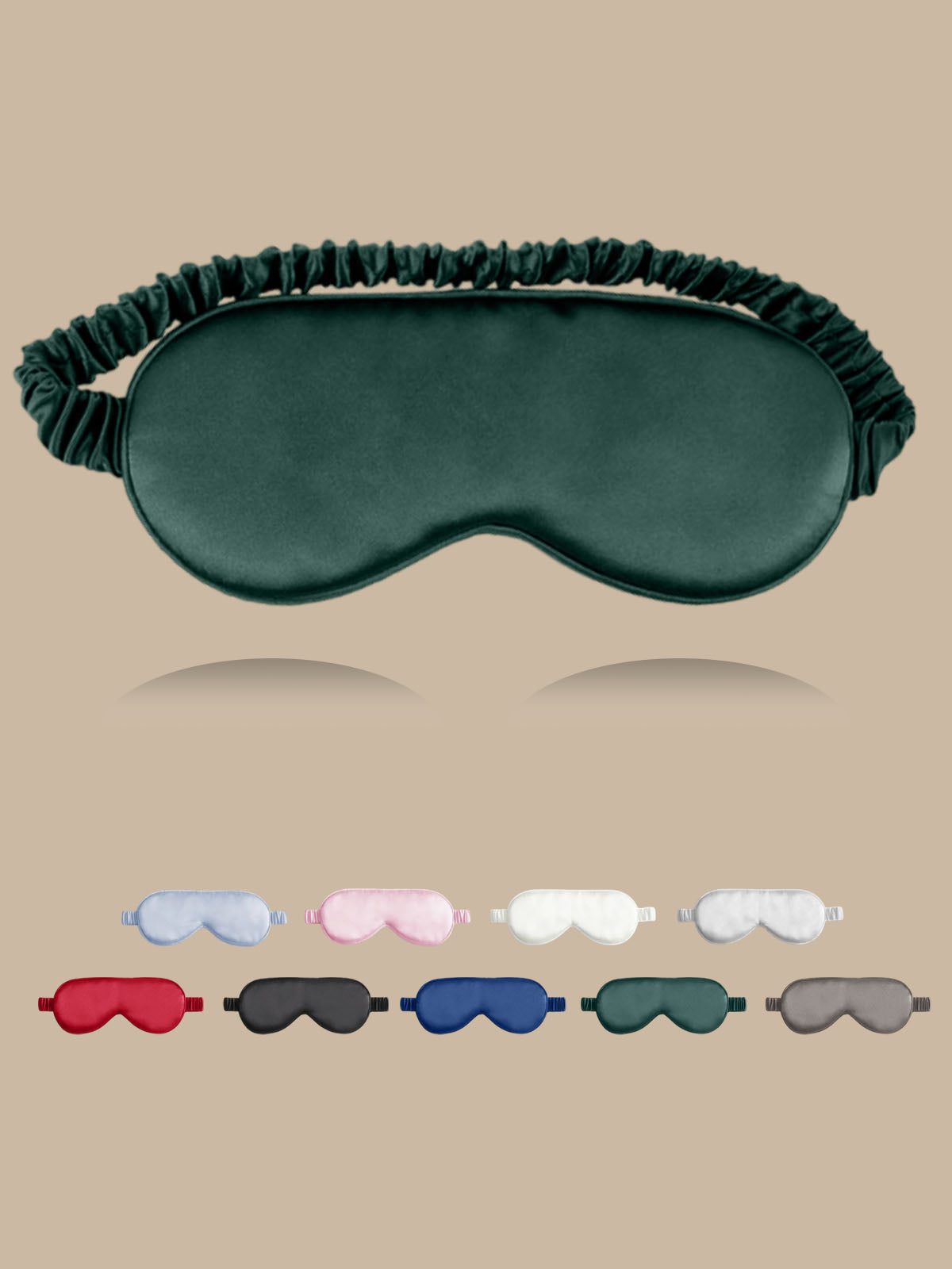 [Dark Green] SilkSilky-AU 19Momme Pure Silk Eye Mask 001