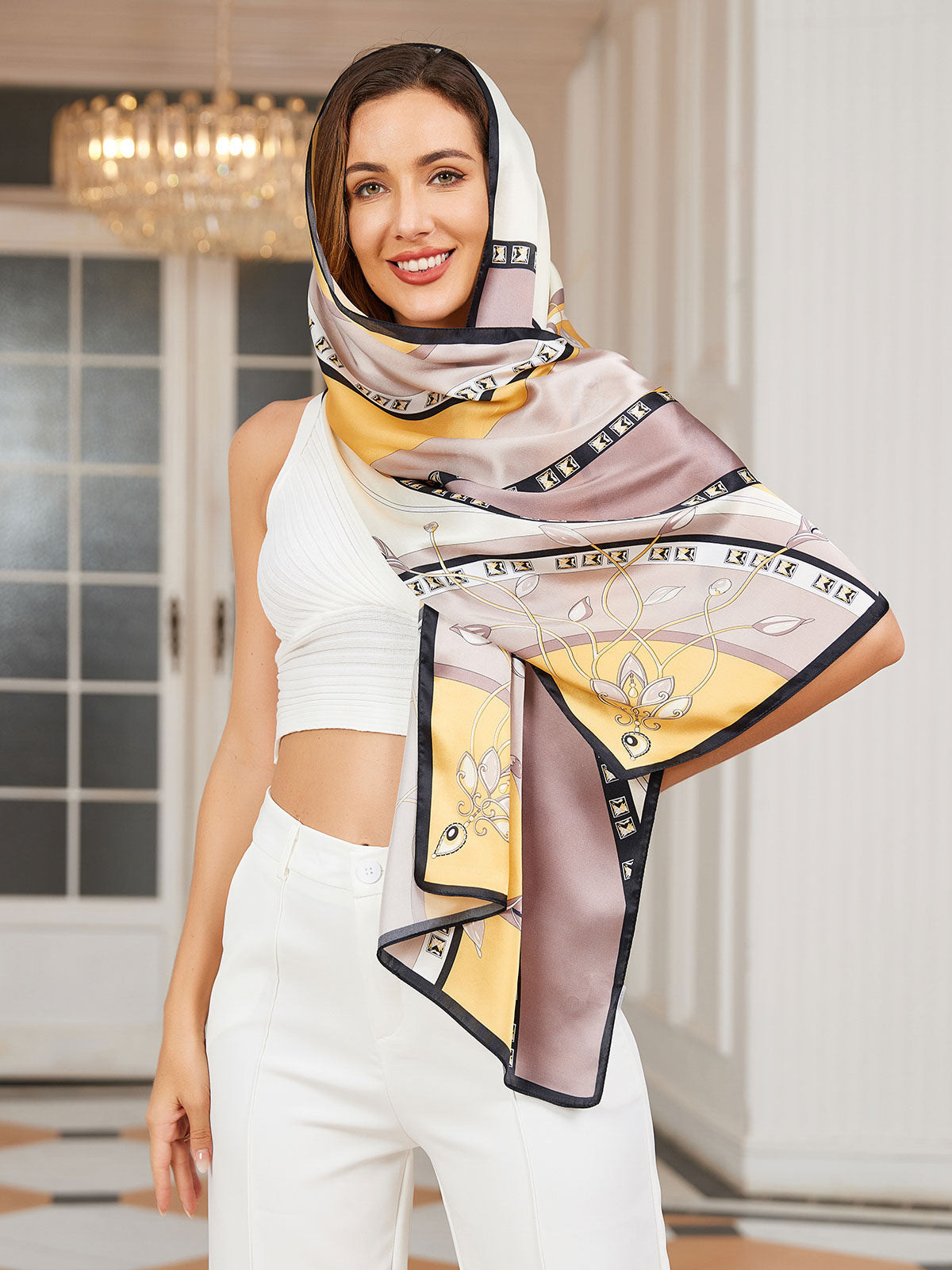 [P029] SilkSilky-AU Pure Silk Scarf 001,