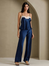 [Dark Blue] SilkSilky-AU Spaghetti Strap V Neck Camisole 007