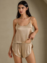 [Champagne Gold] SilkSilky-AU Spaghetti Strap Camisole Set 008