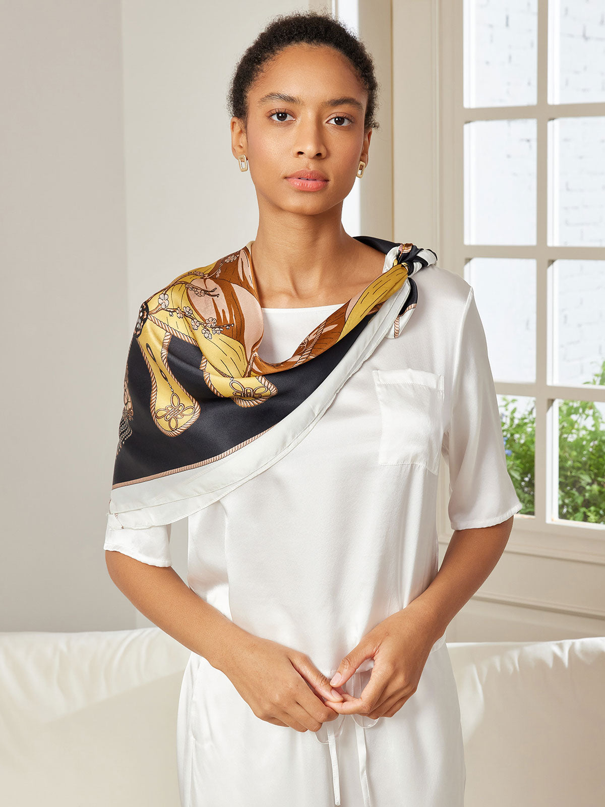 [P010] SilkSilky-AU Pure Silk Scarf 002,