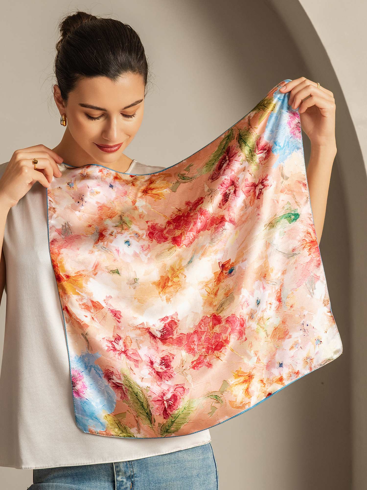 [P098] SilkSilky-AU Pure Silk Scarf 002,