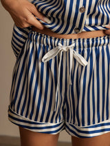 [Dark Blue] SilkSilky-AU Pure Silk Notch Collar Women's Pyjamas 006,