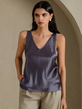 [Dark Gray] SilkSilky-AU Sleeveless V Neck Camisole 003