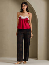 [Wine] SilkSilky-AU Spaghetti Strap V Neck Camisole 006