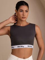 [Gray] SilkSilky-AU Sleeveless Crew Neck Camisole 003