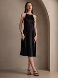 SilkSilky AU 19Momme Silk Sleeveless Dress Black 006