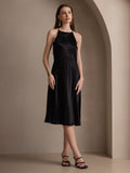 SilkSilky AU 19Momme Silk Sleeveless Dress Black 007