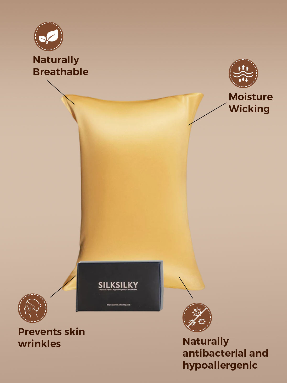 22Momme 100% Pure Silk Pillowcase - Envelope Closure