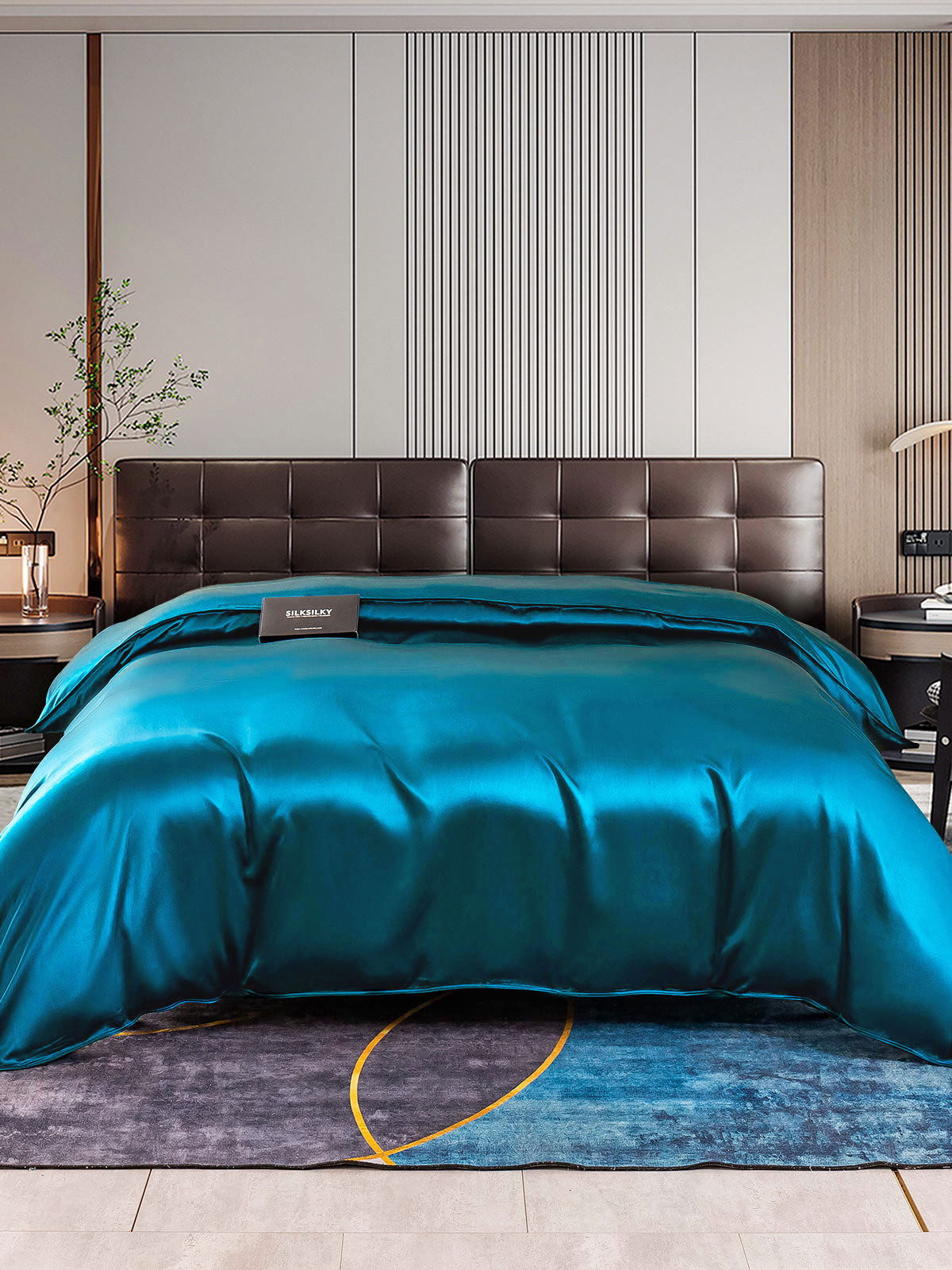 [Teal] SilkSilky-AU 22Momme Pure Silk Duvet Cover 001