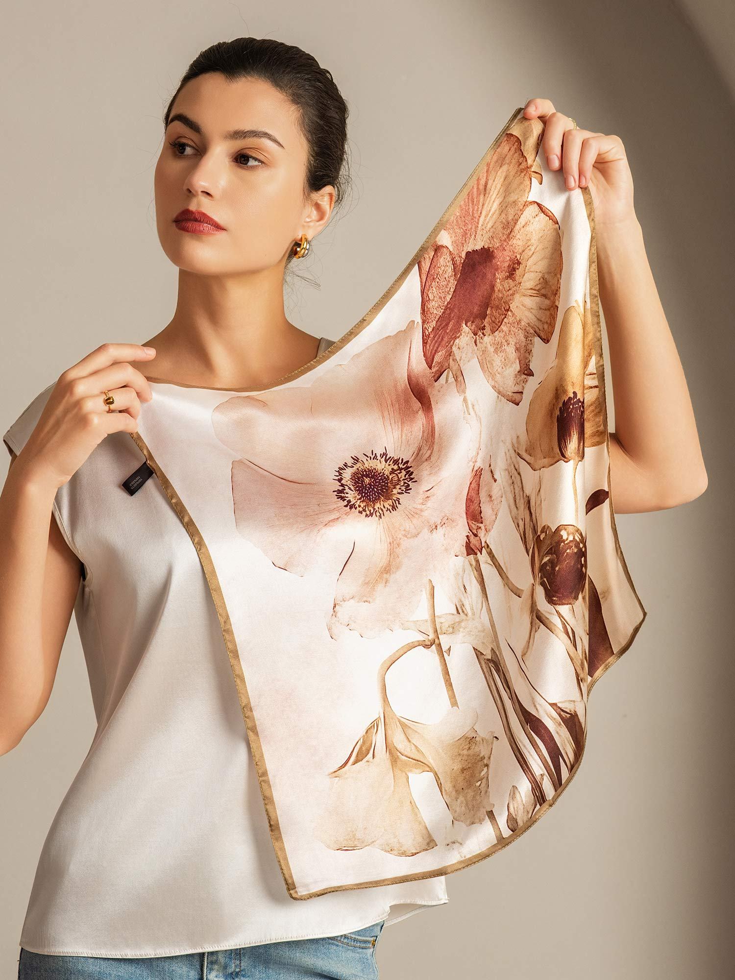[P092] SilkSilky-AU Pure Silk Scarf 004