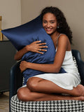 SilkSilky AU 30Momme Pure Silk Pillowcase DarkBlue 001