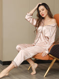 SilkSilky AU Pure Silk Long Sleeve Lapel Women's Pyjamas Pink 014