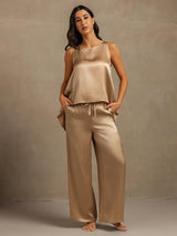 [Champagne] SilkSilky-AU Sleeveless Scoop Neck Camisole 006