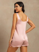 [Peach Skin] SilkSilky-AU 19Momme Machine-Washable Silk Sleeveless Scoop Neck Women's Pyjamas 002