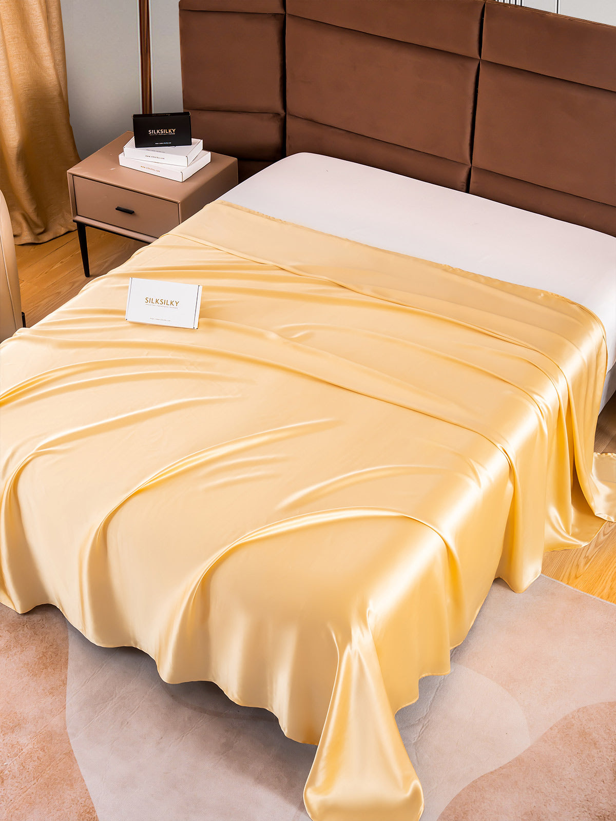 SilkSilky AU 22Momme Pure Silk Sheet Champagne 002