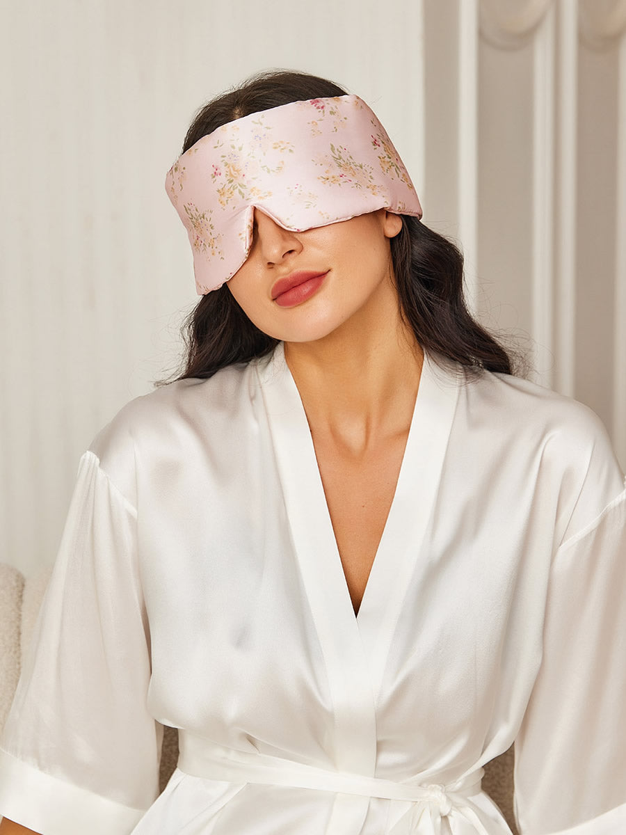 SilkSilky AU 19Momme Pure Silk Eye Mask Floral 001