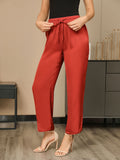 SilkSilky AU 19Momme Silk Knitted Womens Pants Red 001