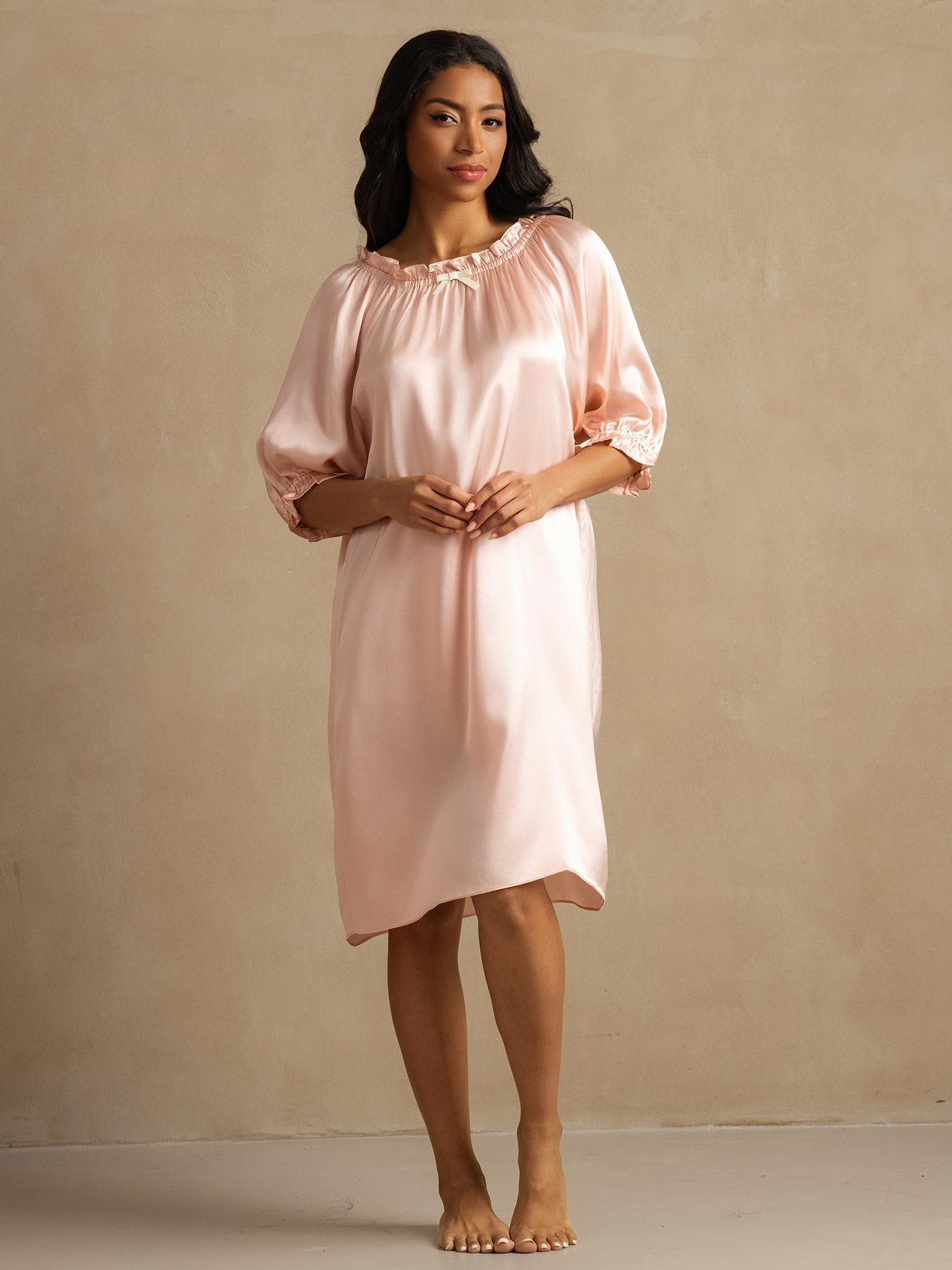 [LightPink] SilkSilky-AU Pure Silk Nightgown 003