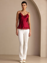 [Wine] SilkSilky-AU Spaghetti Strap V Neck Camisole 005