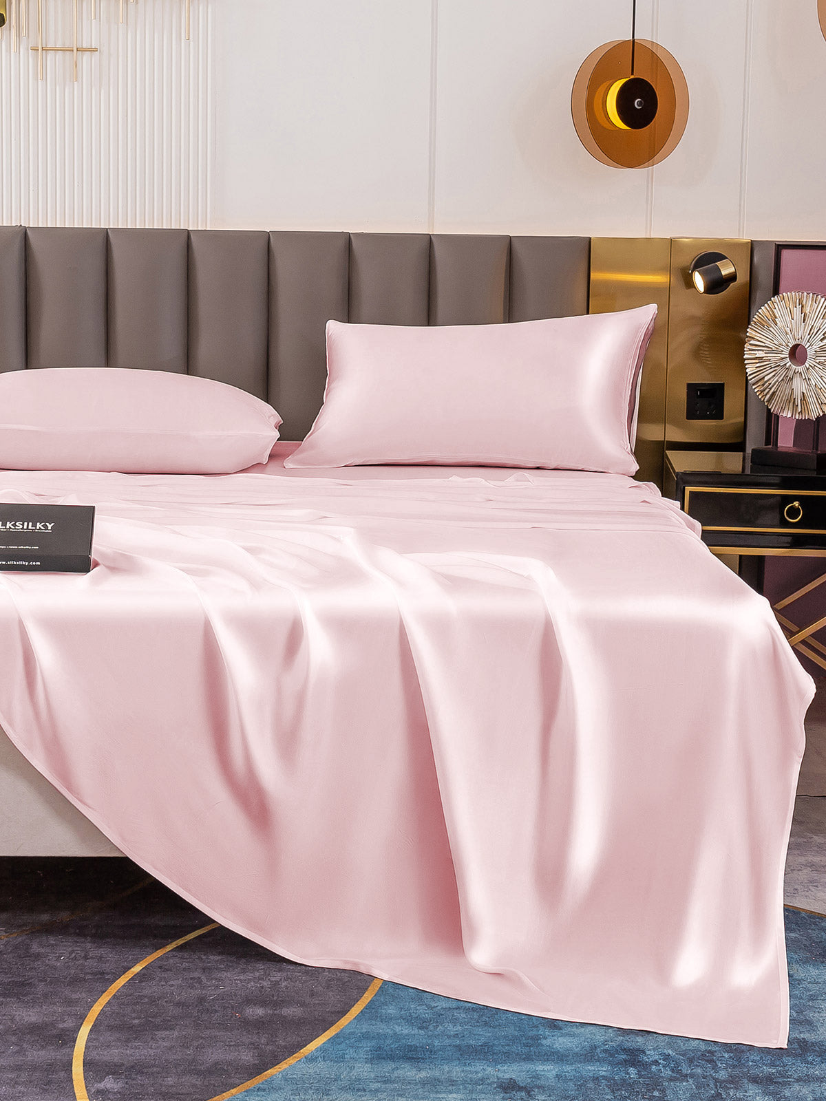 [Pink] SilkSilky-AU 19Momme Pure Silk Bedding Set 006