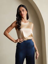 [Champagne] SilkSilky-AU Sleeveless Round Neck Camisole 003