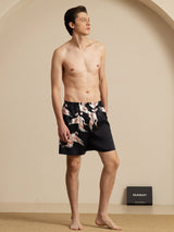 [Black] SilkSilky-AU 19Momme Mens Sleep Bottoms 005