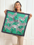 SilkSilky AU Pure Silk Scarf DarkGreen 003