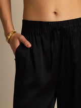 [Black] SilkSilky-AU 19Momme Silk Womens Pants 006