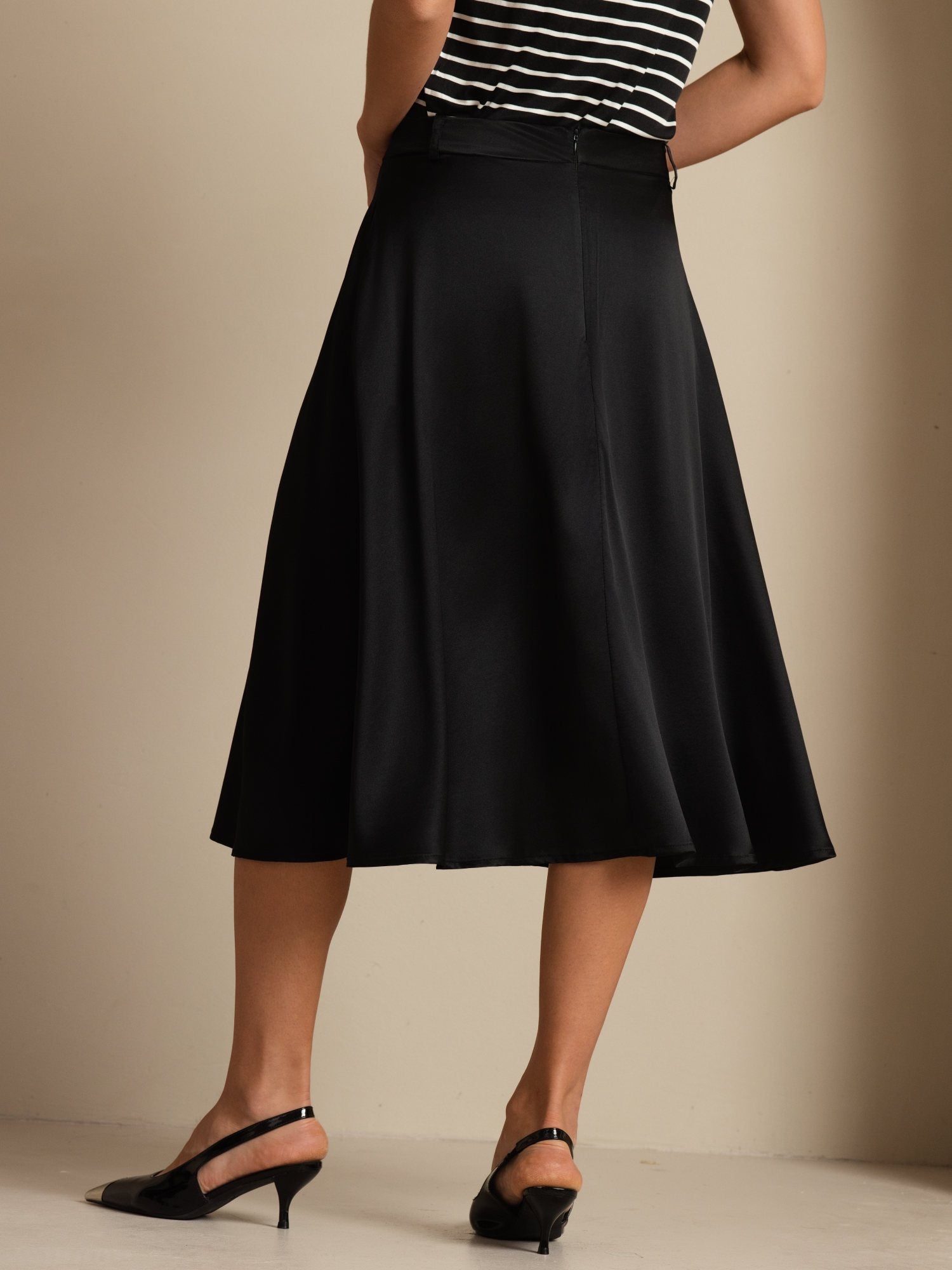 [Black] SilkSilky-AU 19Momme Silk Skirt 002
